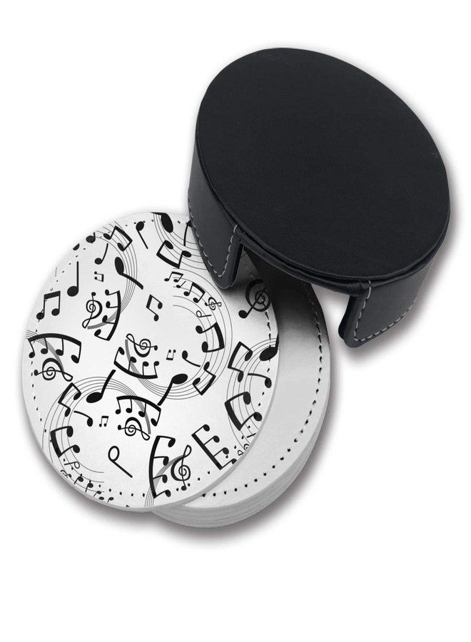 AIMASTZ Musical Notes Drinks Coasters With Holder, Suitable For Kinds Of Cups, Set Of 6 - Image 4